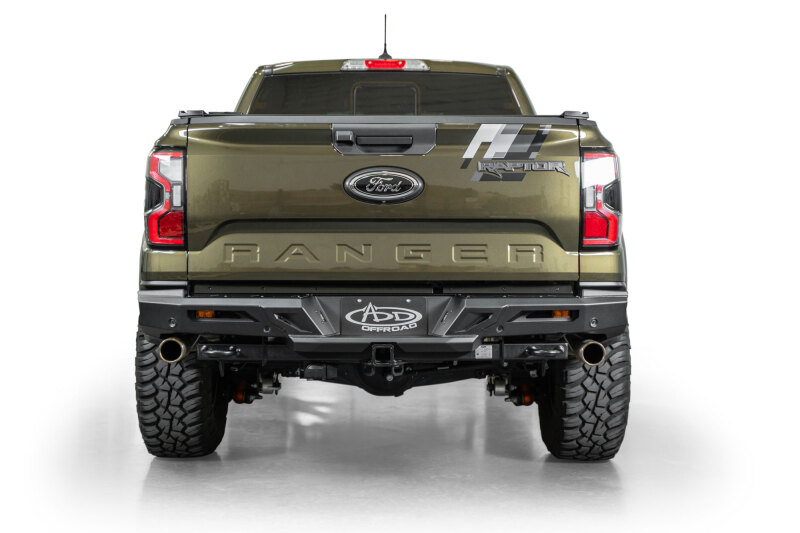 Ford Ranger Raptor Bumper - Rear - Addictive Desert Designs - Edge - Hammer Black with Satin Black Panels - `24-`26